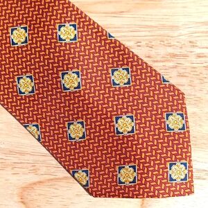 *PRINT* Elegant Brown and Gold Men's Tie from OLIMPO